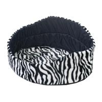 Лежанка овальная стеганая поролоновая принт мех. САФАРИ ЗЕБРА 52*46*20см/DONBARON
