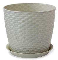 Кашпо РОТАНГ 4,7л белый М 3083