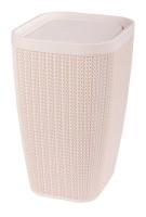 Контейнер д/мусора 10л Вязаное плетение бежевый М7489 /3шт/ Альтерн