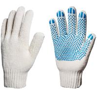 П234367 Перчатки хб средние с ПВХ 10 класс 5 нитей с точкой белые 10.5Н /10шт/ АПИ