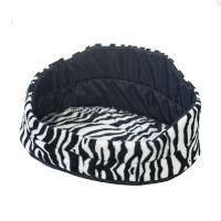 Лежанка овальная стеганая поролоновая  принт мех. САФАРИ ЗЕБРА 42*34*18см/DONBARON