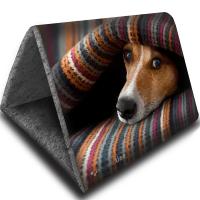 Дом Шалаш 2в1 с лежаком 46*36*36см ДМД-4 Пес в пледе