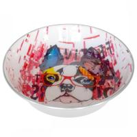 Миска метал 0,7л с не скольз. мордочка бульдога УЮТ/6шт/АМц253/Евро