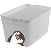 Ящик д/хранения 2,3л Keeplex Happy Пингвин серое пёрышко LA5123 /11шт/ПР