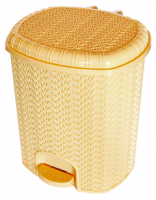 Ведро 11л д/мусора Вязание педальное слоновая кость 02033 /4шт/Арз
