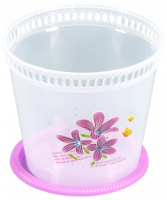 Кашпо Орхидея 2л прозрачный с под. /50шт/07028/Арз