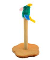 Когтеточка ЧИП столбик с попугаем джутовый 38*38*59/8321/Дарэлл