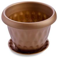 Кашпо Розетта 21л золото с под. С130 /4шт/Мартика