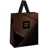 Пакет подарочный 26*32*12см "Strict lines" фольга мат ламин MESHU /Рельеф