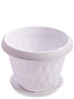 Кашпо Розетта 1,7л мрамор с под. С126 /12шт/Мартика