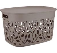 Коробка д/хранения ФЛОРА 25л французский серый с крышкой М2364 /5шт/М-пласт 