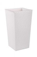 Кашпо Ротанг 28,5*27*51,5см белый с вставкой (20/28л) М6826 /5шт/ Альтерн