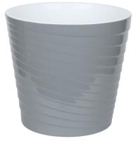 Кашпо Эйс 2,7л серый-муссон с вставкой 17*16см ЭС17-70 /18шт/ЛГ