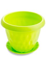 Кашпо Розетта 2,8л зеленый с под. С127 /14шт/Мартика