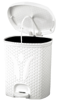 Ведро 11л д/мусора Плетенка педальное белый 020212 /4шт/Арз
