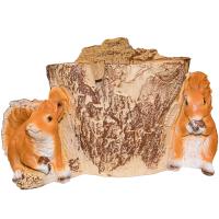 Фигура Пень-кашпо с белками 31*62см АФ