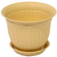 Цветочный горшок Виноград 1л кремовый с поддоном 5PL0137 
