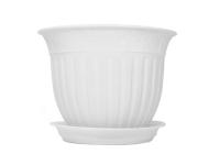 Цветочный горшок Виноград 6л белый с поддоном 5PL0161 