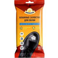 PREGRADA Салфетки влажные PR-8915 для обуви и изделий из гладкой кожи (15шт) 48шт 