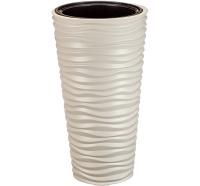 Кашпо ДЮНА D340*Н630 9/42л кремовый с вставкой М3402 /1шт/М-пласт