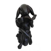 Фигура Зайка читает (черный) L21W17H41 718257/D219