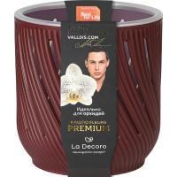 Кашпо д/орх Fleurs 1,3л бордовый с вставкой КШ-3678 /18шт/ПП