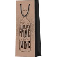 Пакет подарочный 12*36*8,5см "Craft bottle" крафт под бутылку MESHU/Рельеф