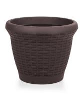 Кашпо Плетение 15л антрацит с под. /10шт /ЭД
