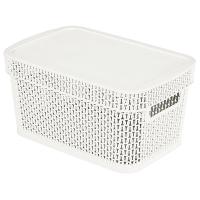 Корзина д/хранения Ajur 5л c крышкой прямоуг. белое облоко KL4113/10шт/ПР
