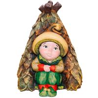 Фигура Грибной эльф в шалаше цветной 23см Ф350ц