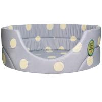 Лежанка овальная стеганая поролоновая хлопок Горох МИКС 52*46*20см/DONBARON