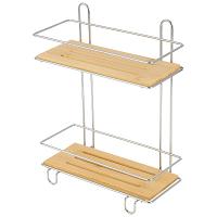 Полка д/ванной подвесная 2-х ярусная 26*11,5*34см BAMBOO-03 101245 /8шт/Рыжий Кот