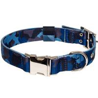 Ошейник капрон 30мм"Камуфляж"быстросъемный с метал. фастом 47-57см синий/20130001-06/Каскад