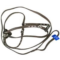 Комплект для собак (поводок кожа 7мм + шлейка кожа 1,3м)/140316