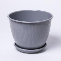 Кашпо Корсика D19 2,4л серый муссон с под. 5PL0298 /20шт/ТП