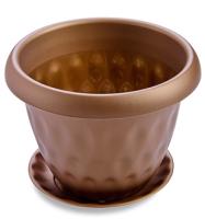 Кашпо Розетта 13л золото с под. С129 /4шт/Мартика