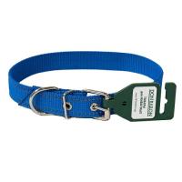 Ошейник капрон 1сл 25мм синий со светоотражающими полосами DONBARON