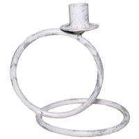 ДЕКОР Подсвечник Кольцо 1 свеча бел серебро РЗДИ/1шт