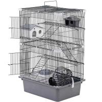 Клетка д/грыз ЭКО 4-х эт РИККИ 42*30*67см разборная серая/43112/Дарэлл