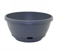 Кашпо Марсель 2,7л серый-муссон/антрацит с под. 23*11,5см МР23-70 /20шт/ЛГ