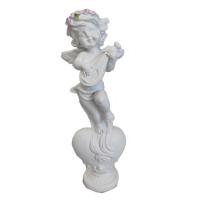 Фигура Ангел с домрой на сердце (белый) 718336/A120