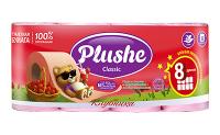 Туалетная бумага 2 слоя "Plushe Classic" 8рулонов*18м Клубника/8шт/9910/2236