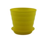 Кашпо Лаура 0,7л желтый с под. 11,5*10см ЛР11-40 /16шт/128шт/ЛГ