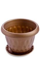 Кашпо Розетта 0,9л золото с под. С125 /36шт/Мартика