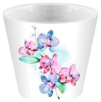 Кашпо д/орх Лондон ДЕКО 160мм 1,6л голубая орхидея с вставкой ING6196 /16шт/ПР 