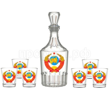 Набор д/вина СССР 7 пр. (графин+6 стаканов) /1230-Д /4шт/ДК