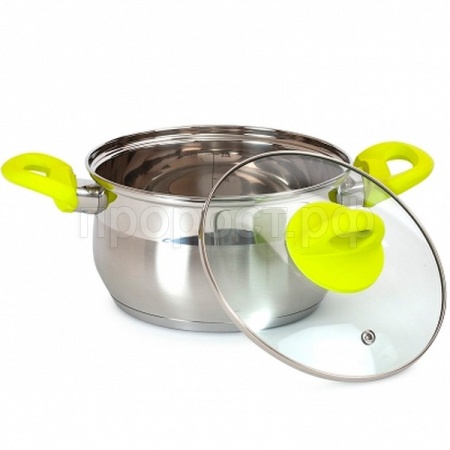 Кастрюля 2,6л GLORY с крышкой 18х10.5см /ASS202/4шт/ATTRIBUTE STEEL