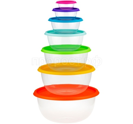 Набор мисок Радуга из 7шт Микс  М1310 /9шт/М-пласт 