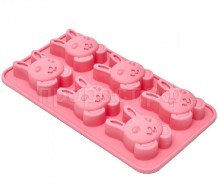 Форма д/выпечки кексов ЗАЙЦЫ (6шт) силикон 26*14,3*3,2см КТ-S-350 /60шт/Катунь