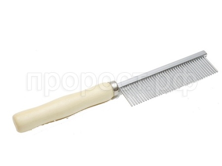 Расческа деревянная ручка одностороняя среднезубая №1/17500012/Каскад
